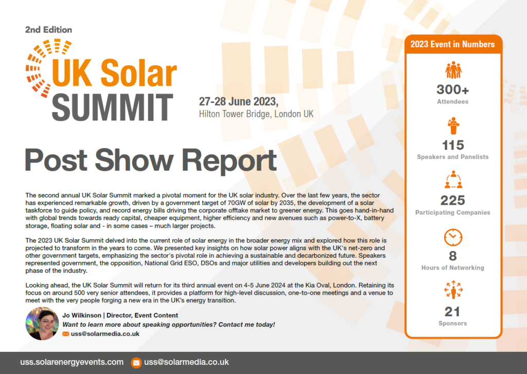 UK Solar Summit 2023 Post Show Report Image